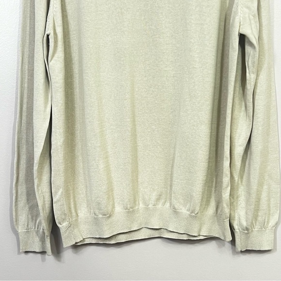 Pronto Uomo Sweater Mock Neck Silk Blend Sz XL Tan Long Sleeve Pullover - Picture 7 of 9